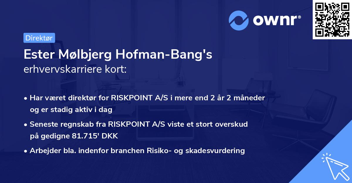 Ester Mølbjerg Hofman-Bang's erhvervskarriere kort