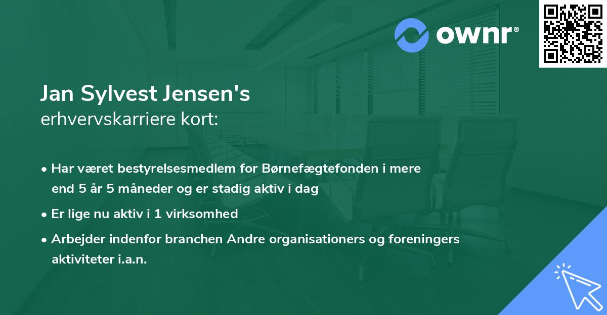 Jan Sylvest Jensen's erhvervskarriere kort