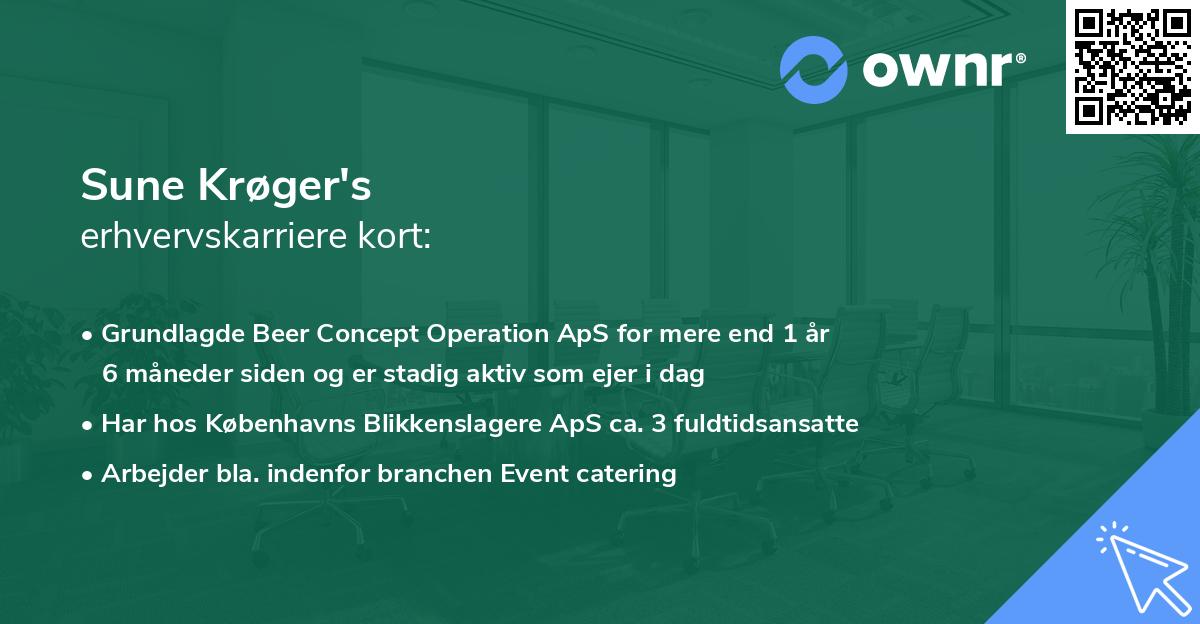 Sune Krøger's erhvervskarriere kort