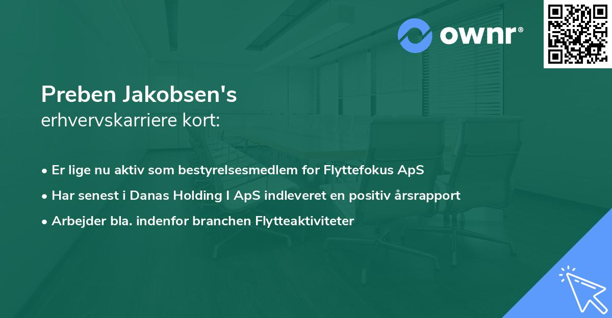 Preben Jakobsen's erhvervskarriere kort