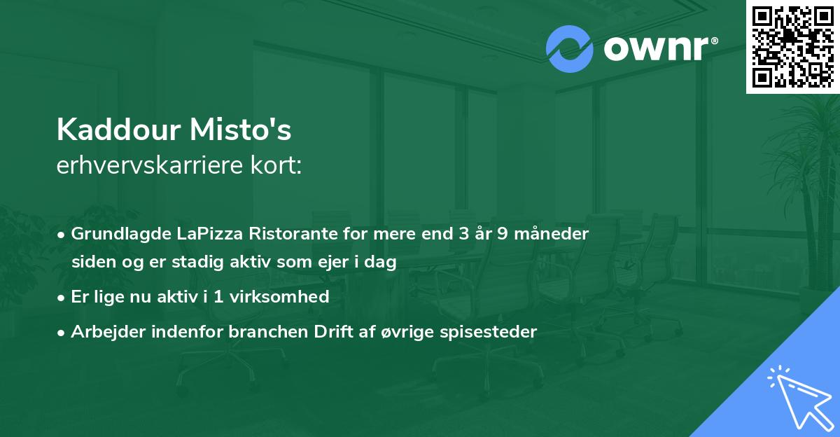 Kaddour Misto's erhvervskarriere kort