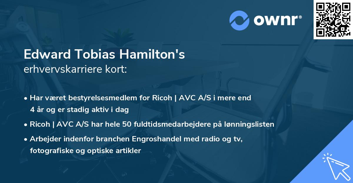 Edward Tobias Hamilton's erhvervskarriere kort