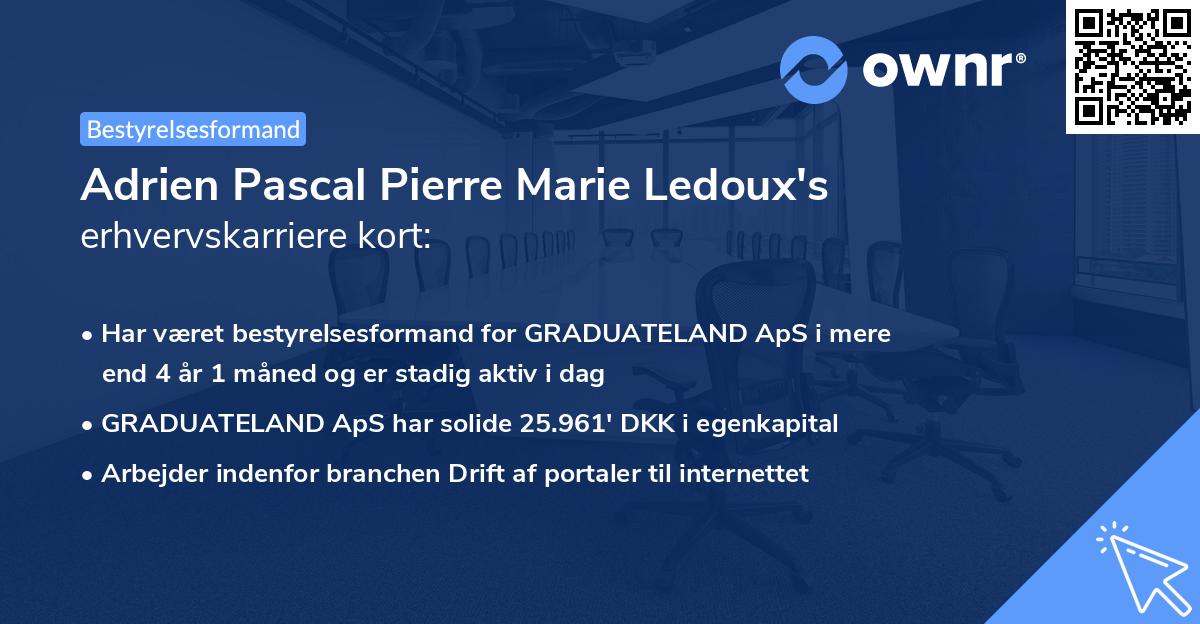 Adrien Pascal Pierre Marie Ledoux's erhvervskarriere kort
