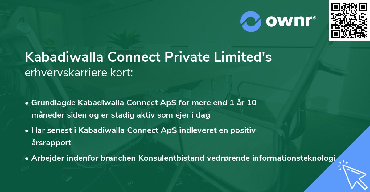 Kabadiwalla Connect Private Limited's erhvervskarriere kort