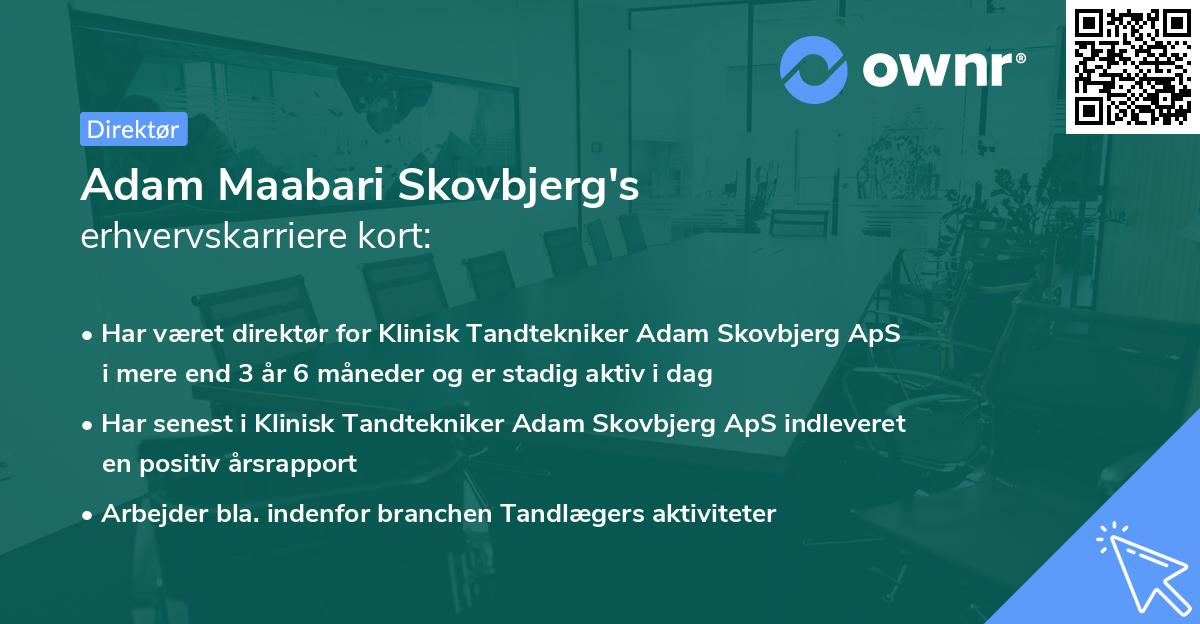 Adam Maabari Skovbjerg's erhvervskarriere kort