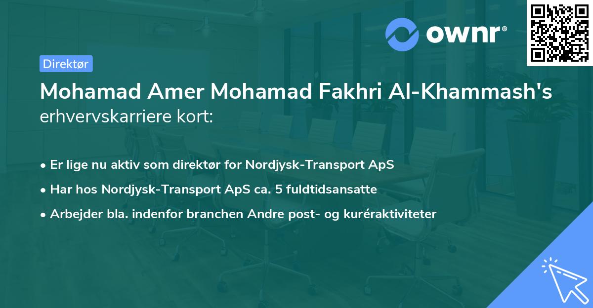 Mohamad Amer Mohamad Fakhri Al-Khammash's erhvervskarriere kort