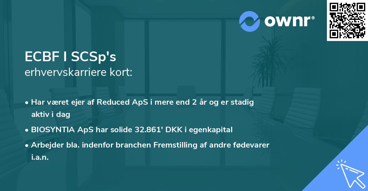 ECBF I SCSp's erhvervskarriere kort