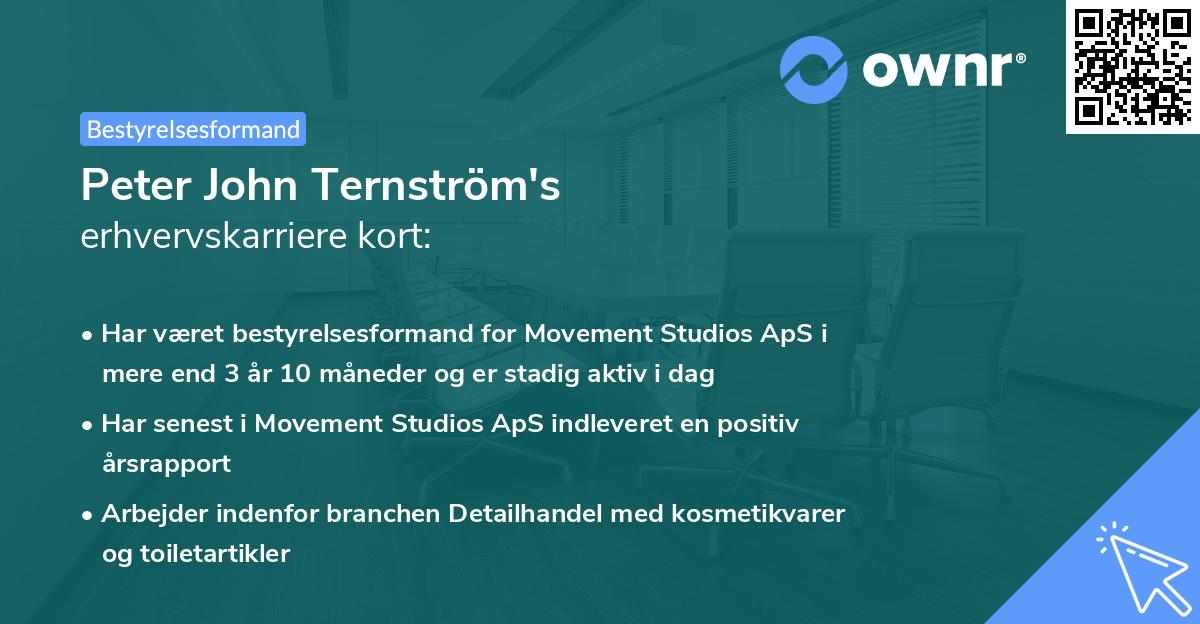 Peter John Ternström's erhvervskarriere kort