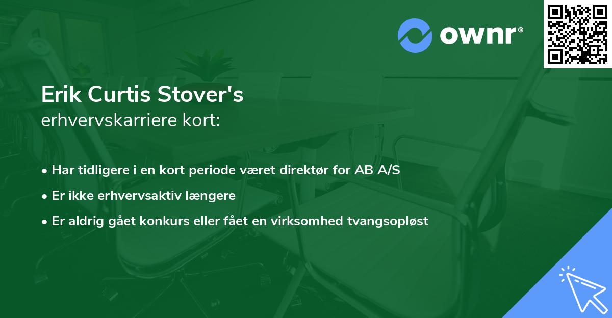 Erik Curtis Stover's erhvervskarriere kort
