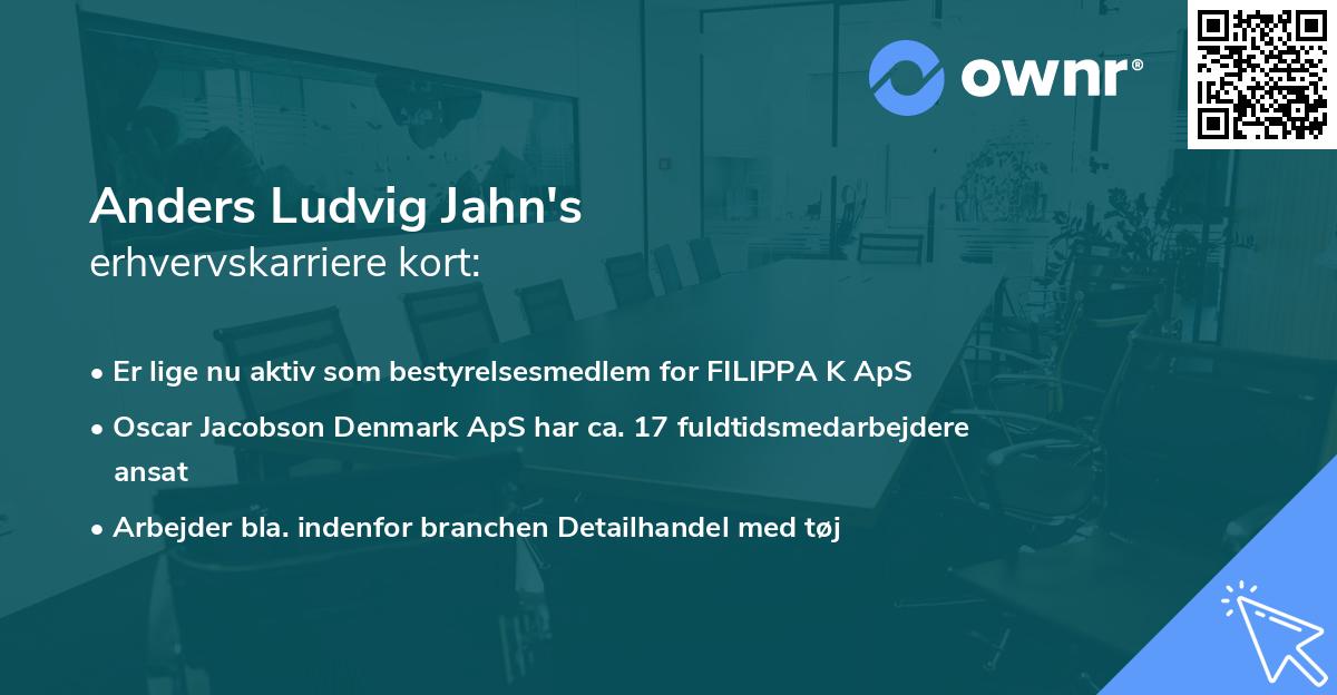 Anders Ludvig Jahn's erhvervskarriere kort