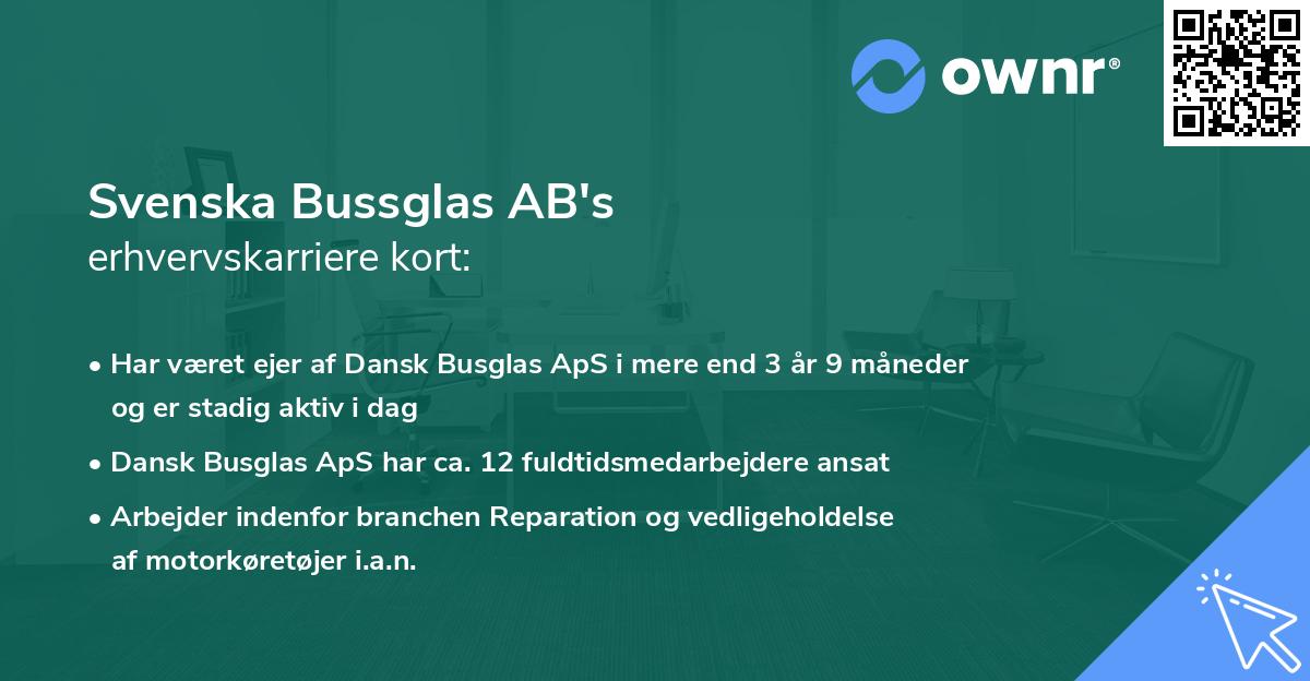 Svenska Bussglas AB's erhvervskarriere kort