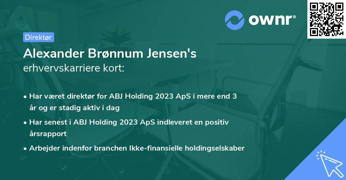 Alexander Brønnum Jensen's erhvervskarriere kort