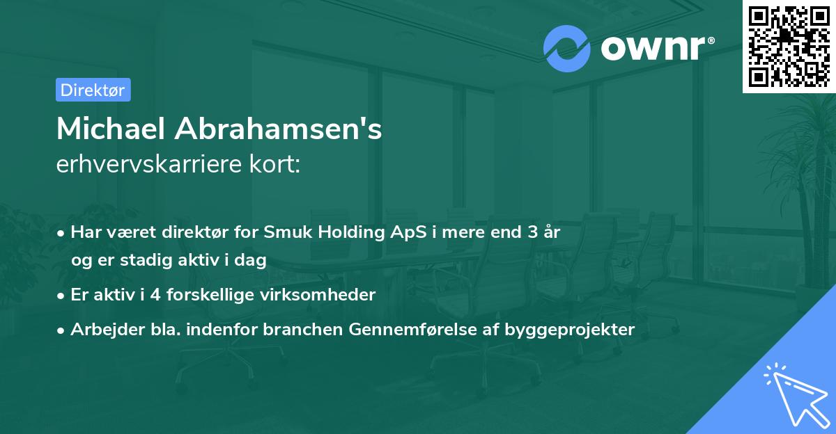 Michael Abrahamsen's erhvervskarriere kort