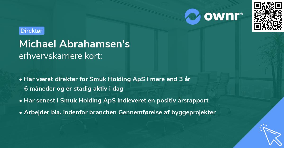 Michael Abrahamsen's erhvervskarriere kort