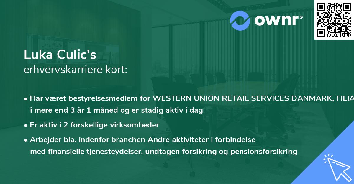 Luka Culic's erhvervskarriere kort