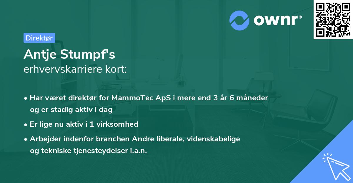 Antje Stumpf's erhvervskarriere kort
