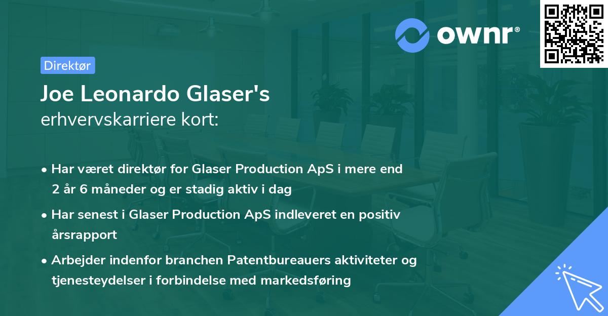 Joe Leonardo Glaser's erhvervskarriere kort