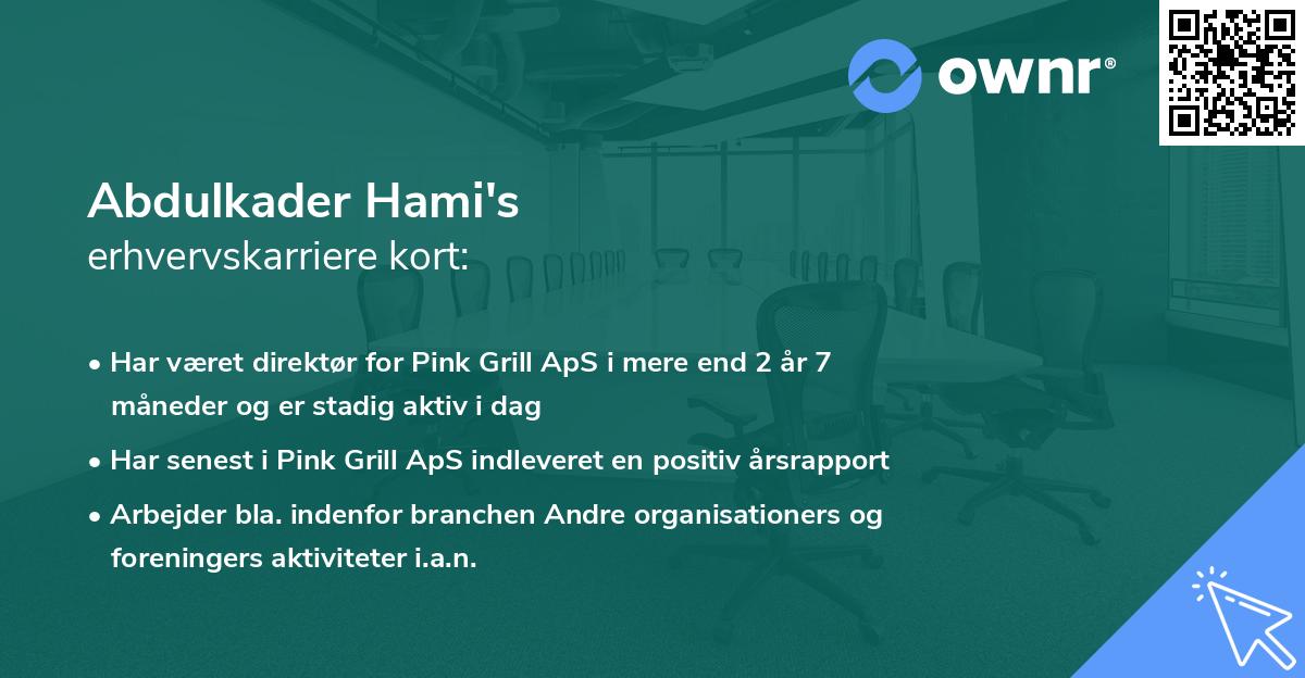 Abdulkader Hami's erhvervskarriere kort