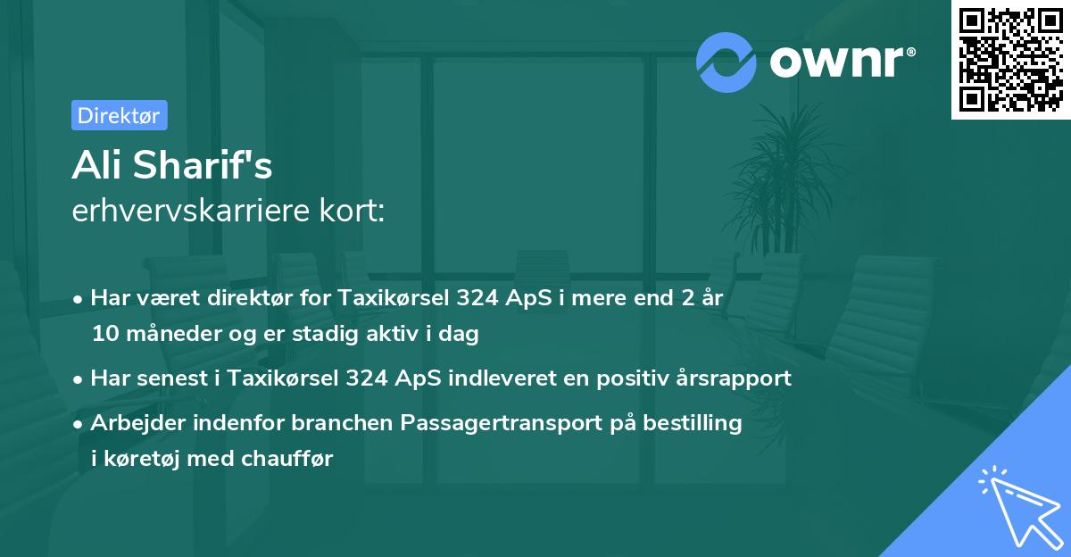 Ali Sharif's erhvervskarriere kort