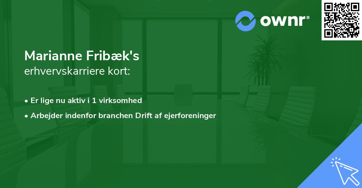 Marianne Fribæk's erhvervskarriere kort