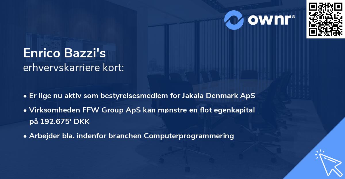 Enrico Bazzi's erhvervskarriere kort