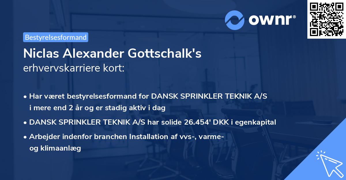 Niclas Alexander Gottschalk's erhvervskarriere kort