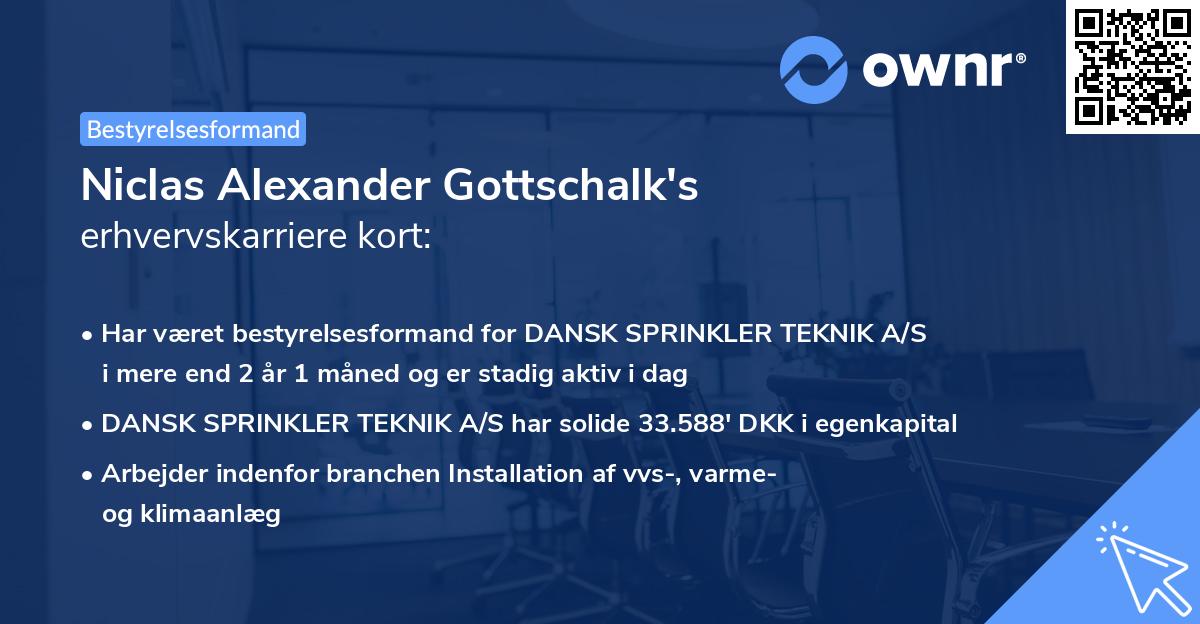Niclas Alexander Gottschalk's erhvervskarriere kort