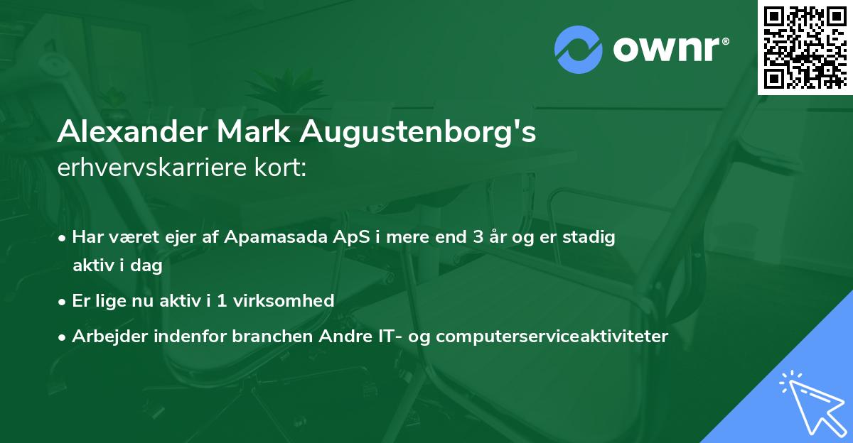 Alexander Mark Augustenborg's erhvervskarriere kort