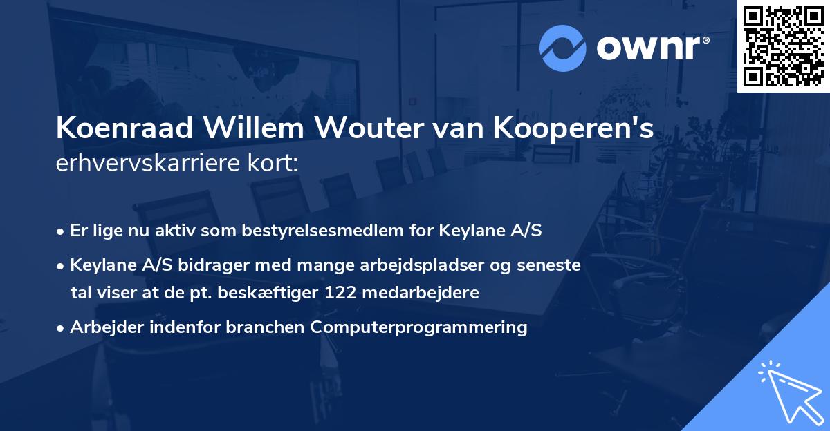 Koenraad Willem Wouter van Kooperen's erhvervskarriere kort