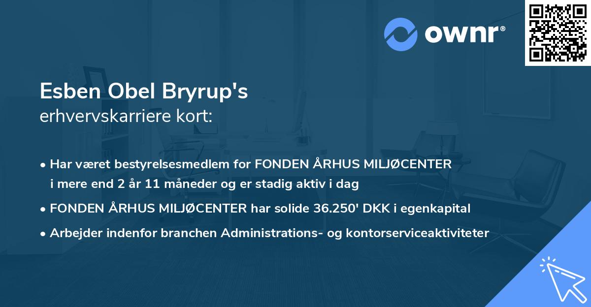 Esben Obel Bryrup's erhvervskarriere kort