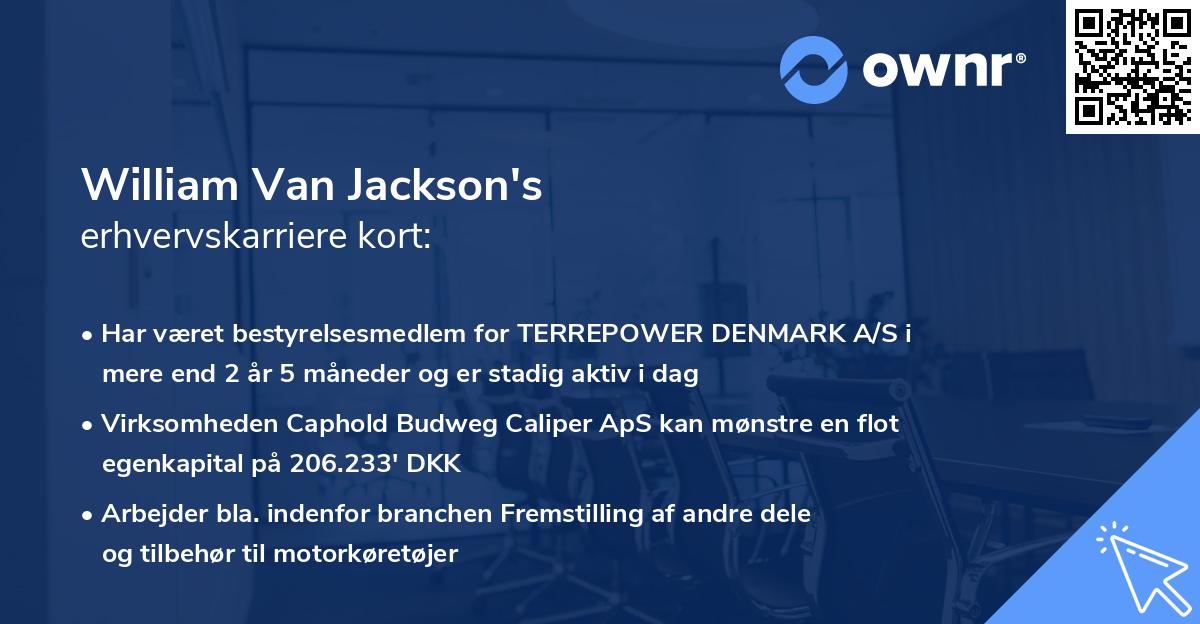 William Van Jackson's erhvervskarriere kort