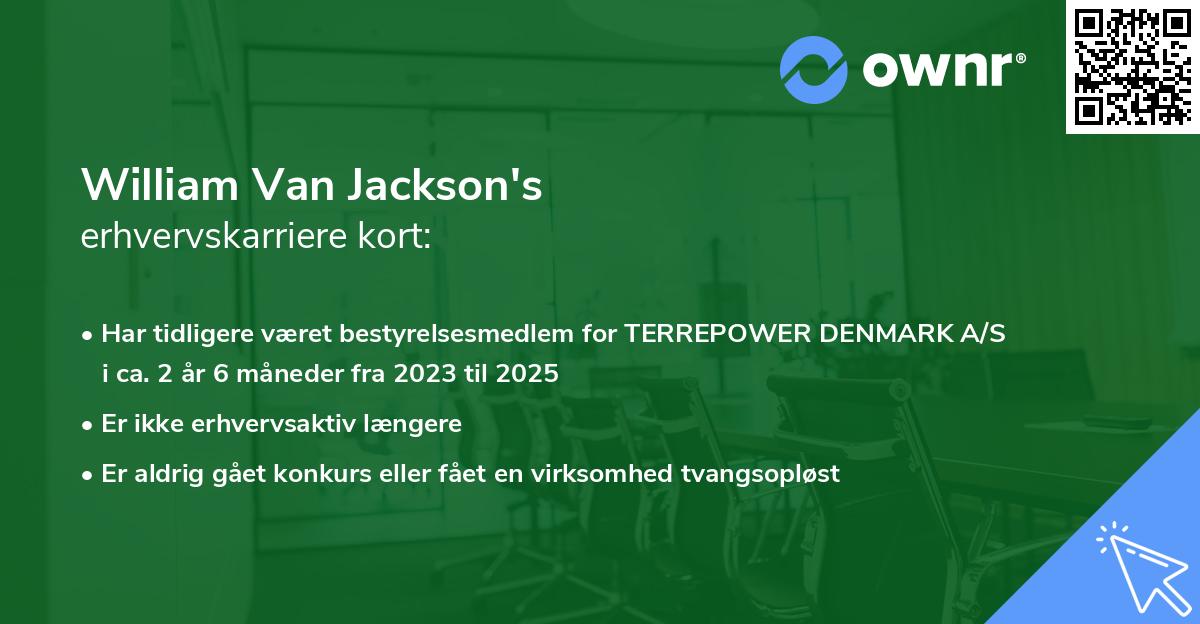 William Van Jackson's erhvervskarriere kort