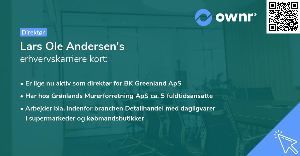 Lars Ole Andersen's erhvervskarriere kort