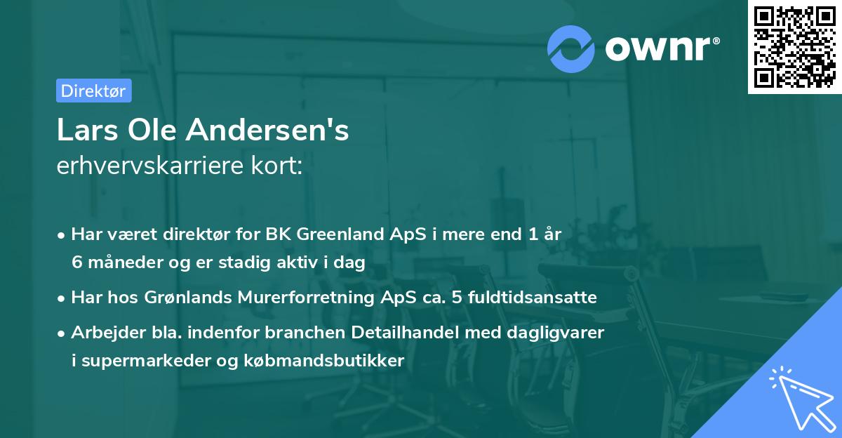 Lars Ole Andersen's erhvervskarriere kort