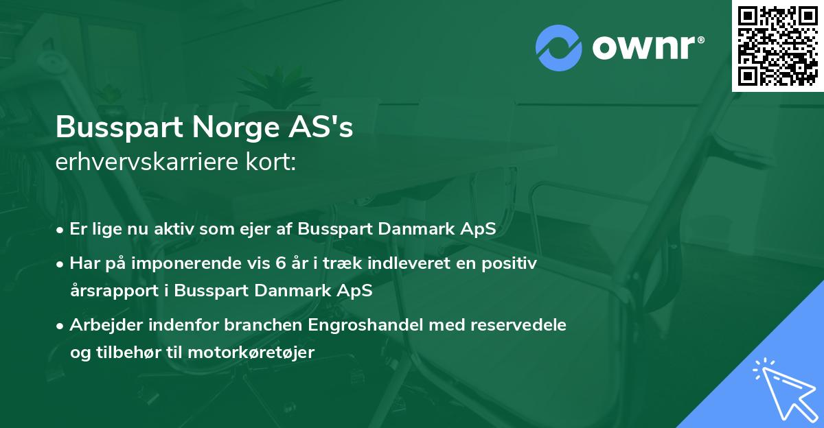 Busspart Norge AS's erhvervskarriere kort