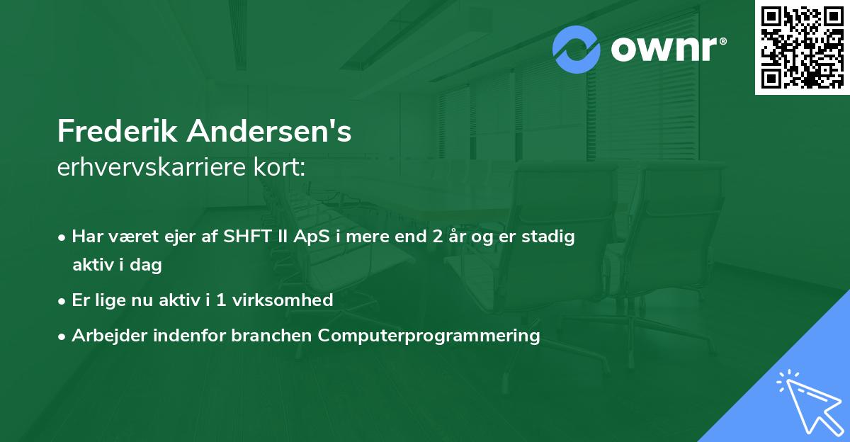 Frederik Andersen's erhvervskarriere kort