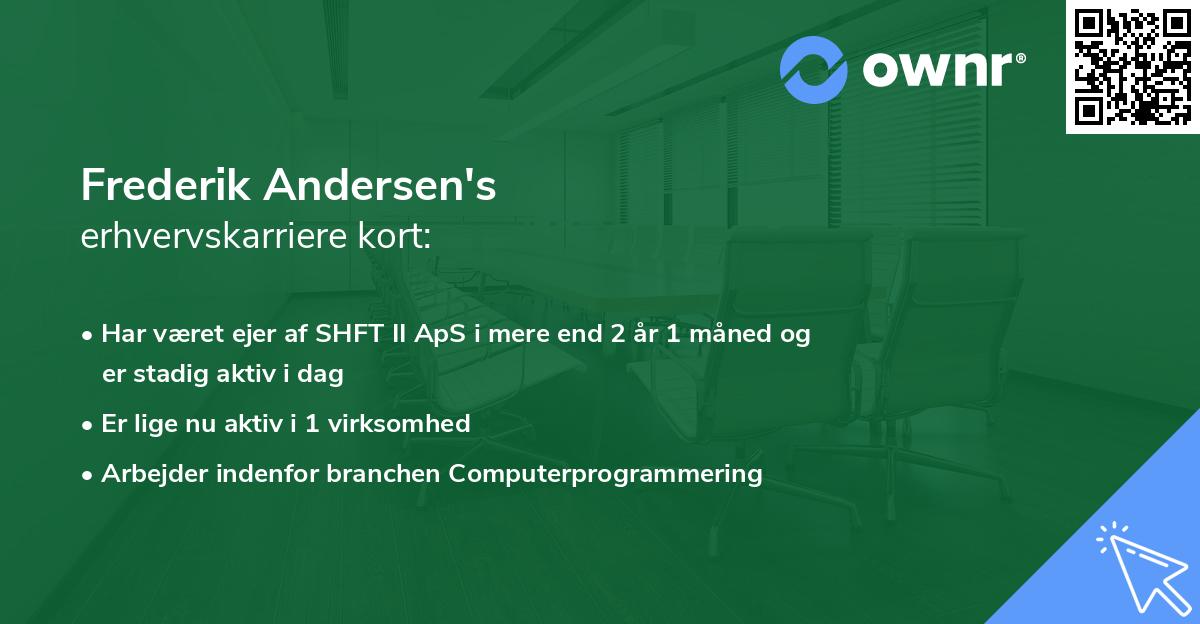 Frederik Andersen's erhvervskarriere kort