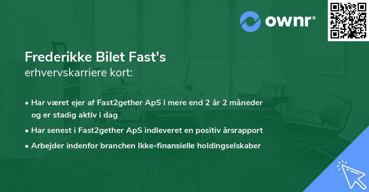 Frederikke Bilet Fast's erhvervskarriere kort