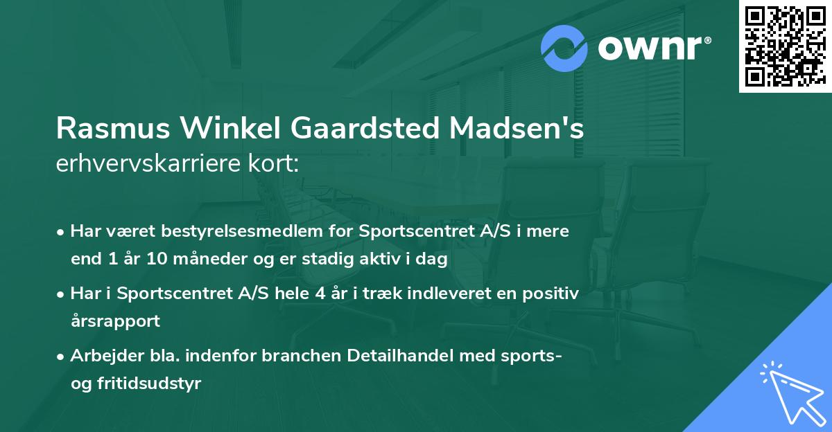 Rasmus Winkel Gaardsted Madsen's erhvervskarriere kort