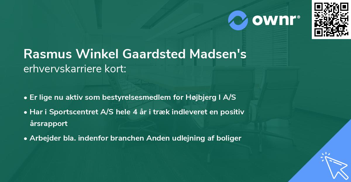 Rasmus Winkel Gaardsted Madsen's erhvervskarriere kort