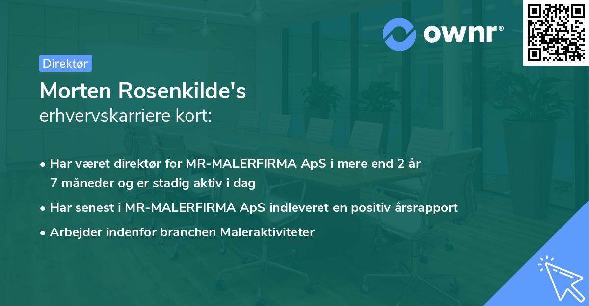 Morten Rosenkilde's erhvervskarriere kort