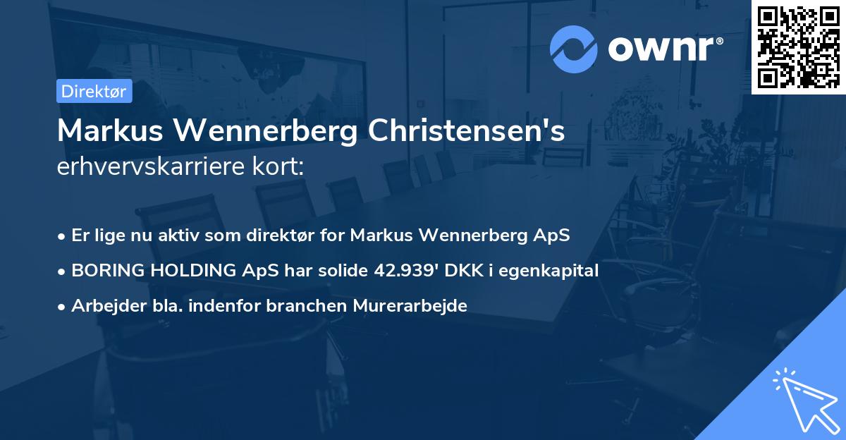 Markus Wennerberg Christensen's erhvervskarriere kort