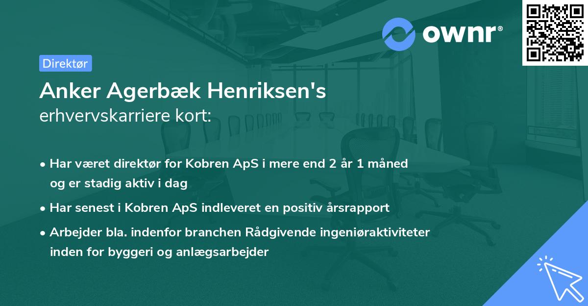 Anker Agerbæk Henriksen's erhvervskarriere kort