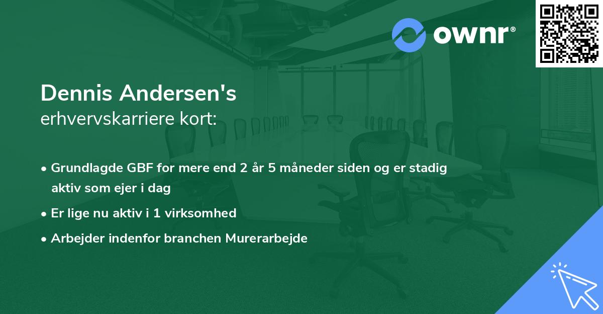 Dennis Andersen's erhvervskarriere kort