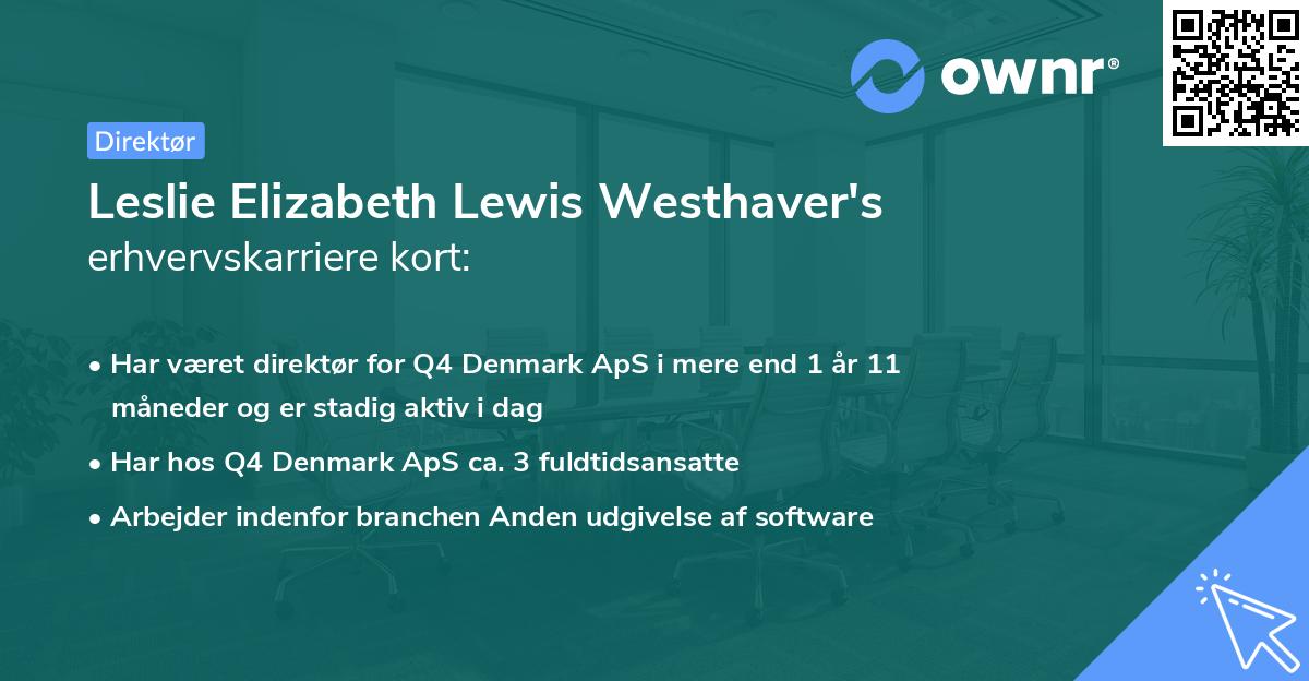 Leslie Elizabeth Lewis Westhaver's erhvervskarriere kort