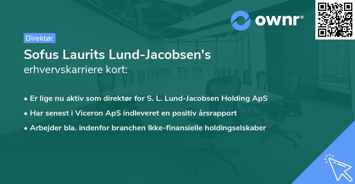 Sofus Laurits Lund-Jacobsen's erhvervskarriere kort