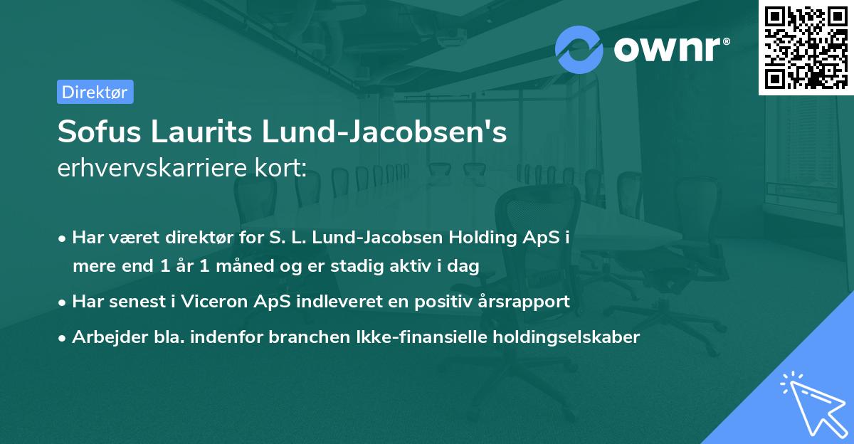 Sofus Laurits Lund-Jacobsen's erhvervskarriere kort