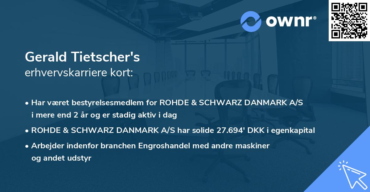Gerald Tietscher's erhvervskarriere kort
