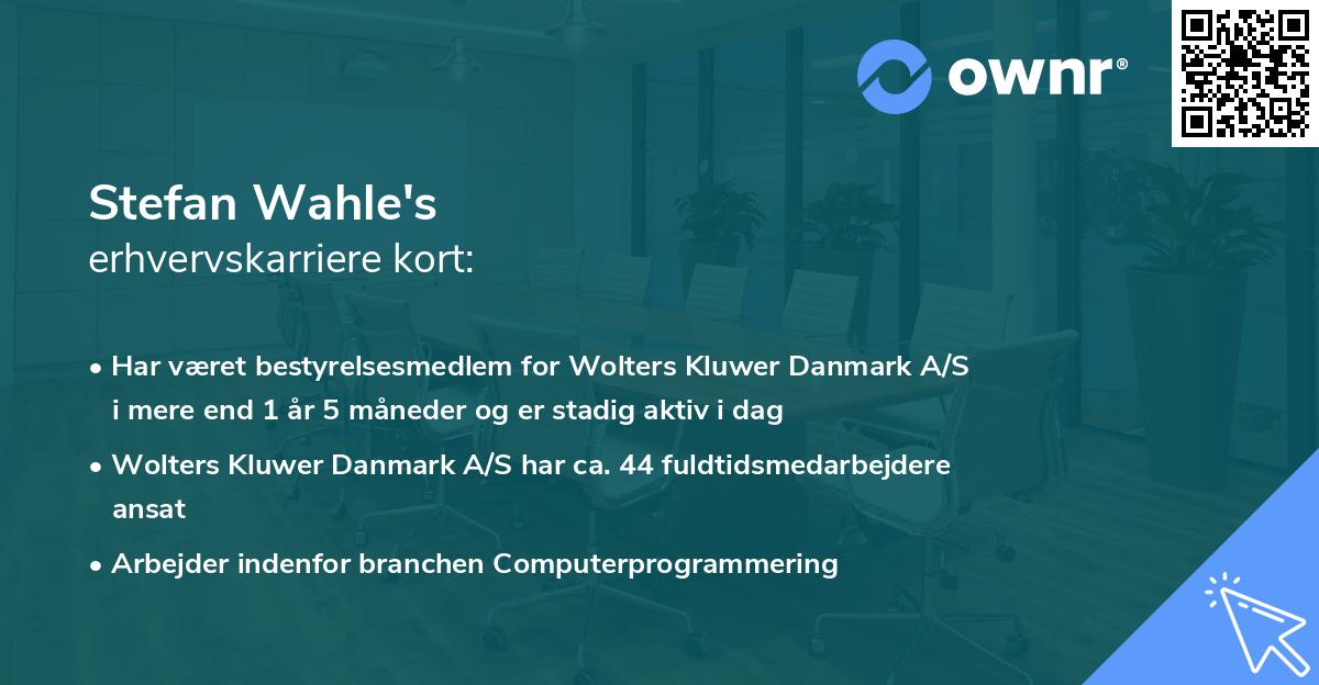 Stefan Wahle's erhvervskarriere kort