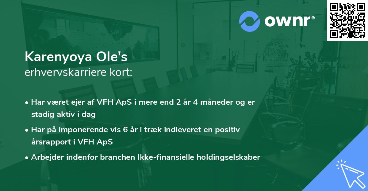 Karenyoya Ole's erhvervskarriere kort